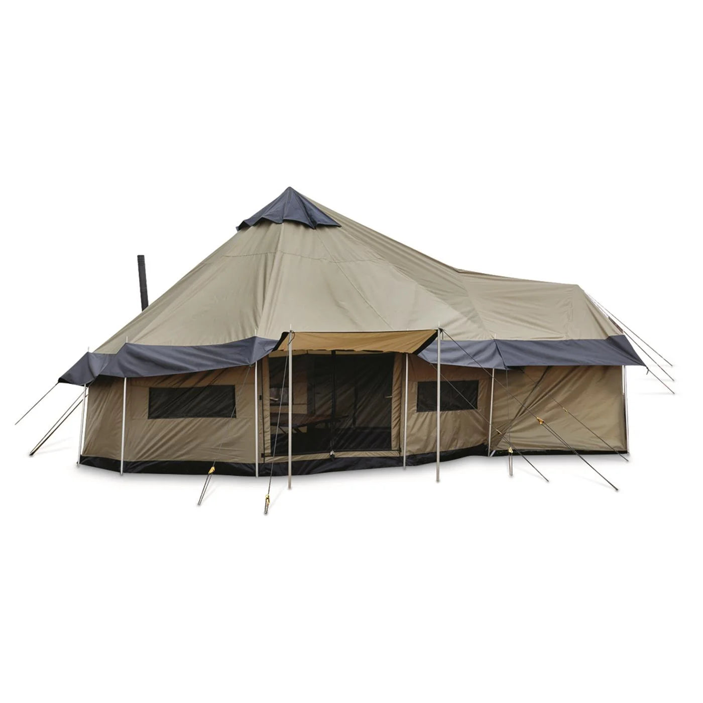 Guide Gear Outdoor Base Tent, Hiking, Hunting, Four Season Camping with Stove Outlet