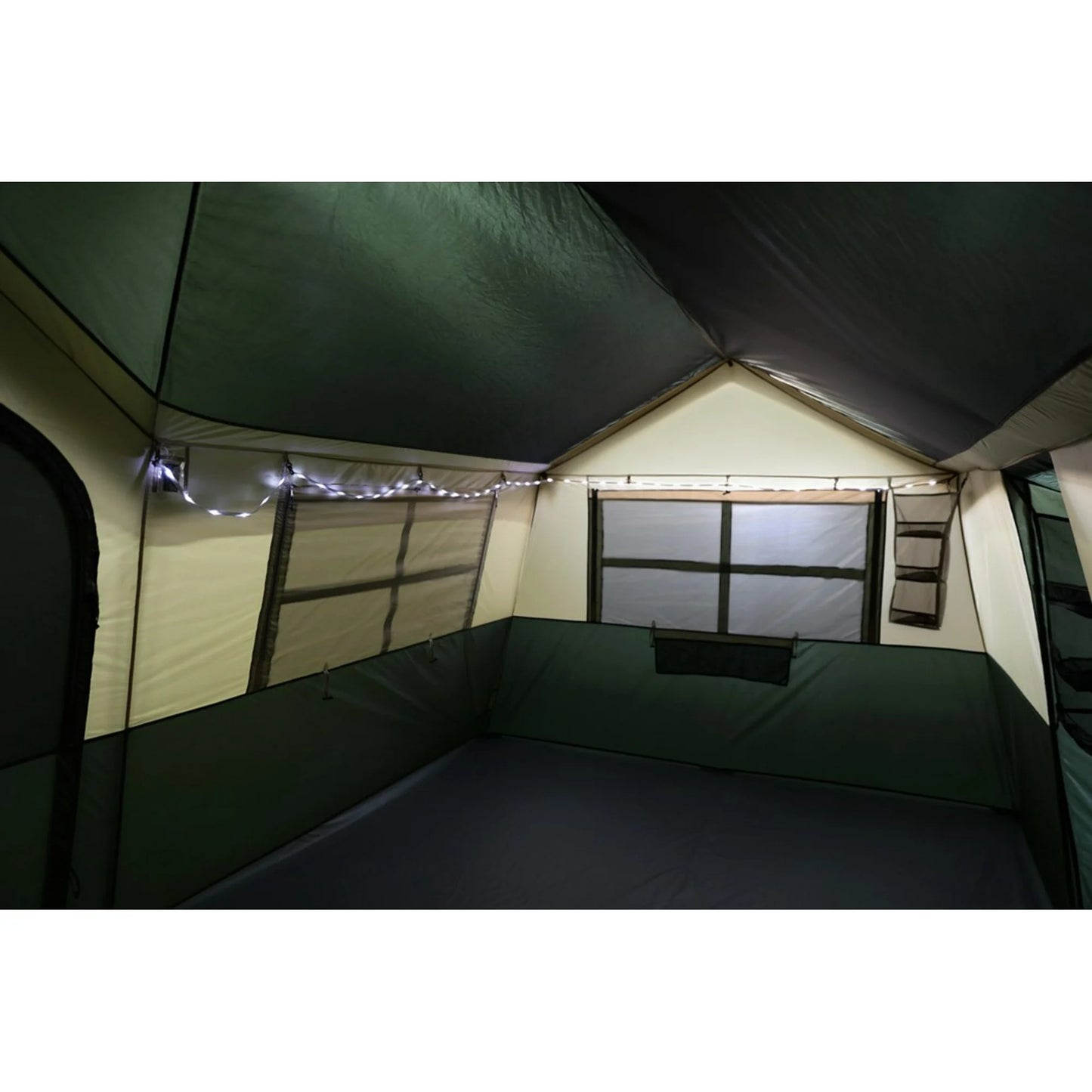 Ozark Trail Hazel Creek 3-Room Cabin Tent Sleeps 12 in 20' x 9' x 84", Green