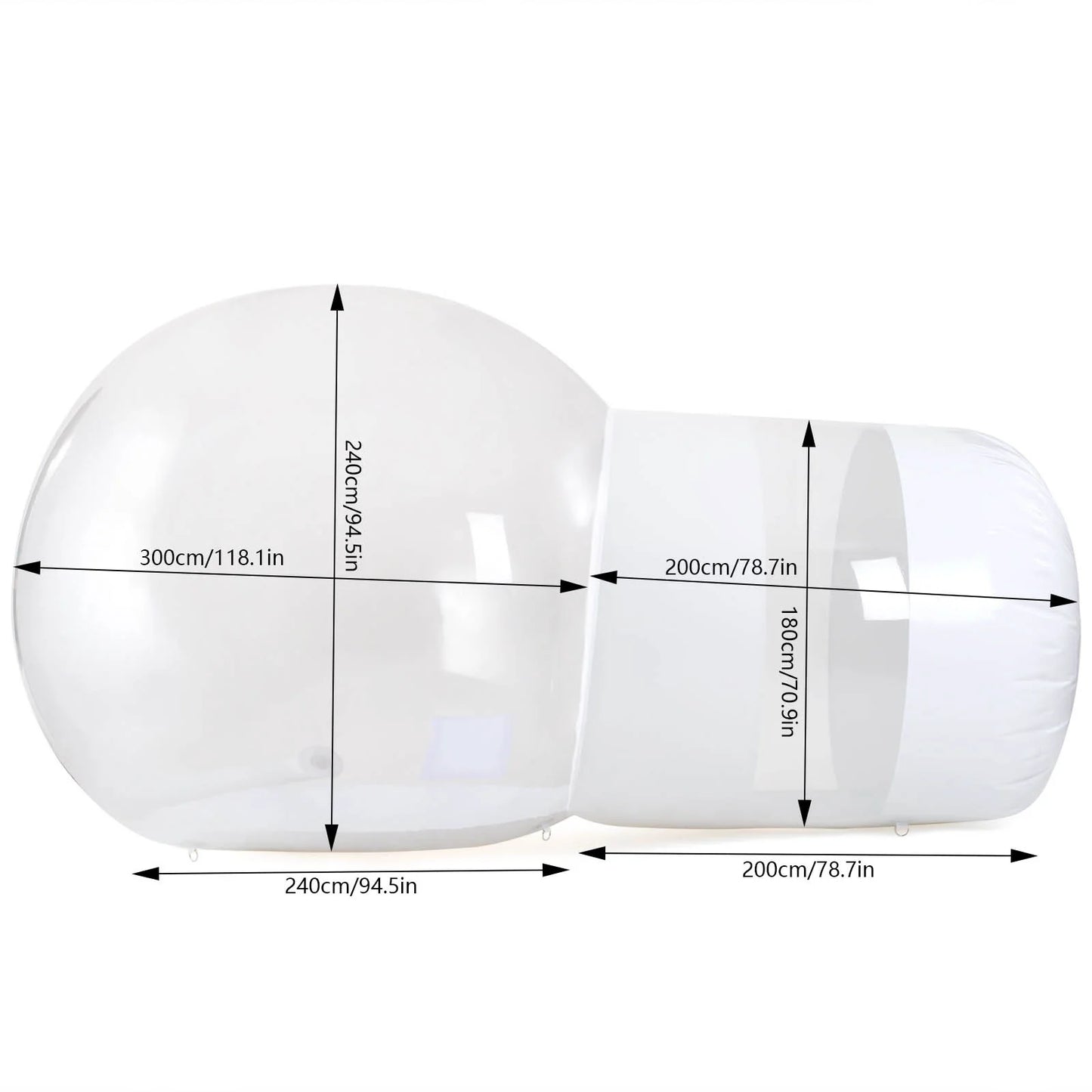 Anqidi Inflatable Luxury Bubble Tent Single Tunnel Transparent Eco Bubble House Outdoor Dome Greenhouse Camping Tent 3.5M W/ Blower