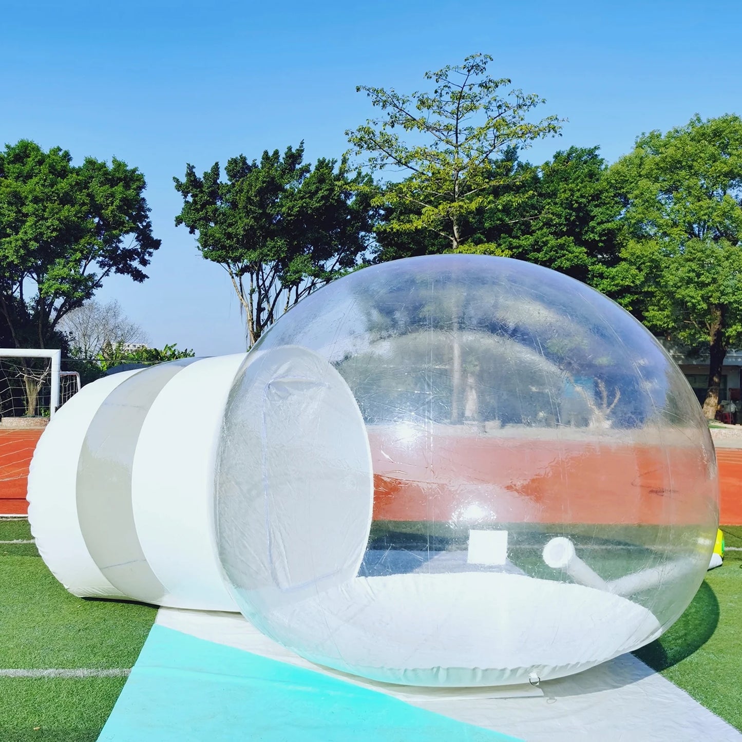 Anqidi Inflatable Luxury Bubble Tent Single Tunnel Transparent Eco Bubble House Outdoor Dome Greenhouse Camping Tent 3.5M W/ Blower